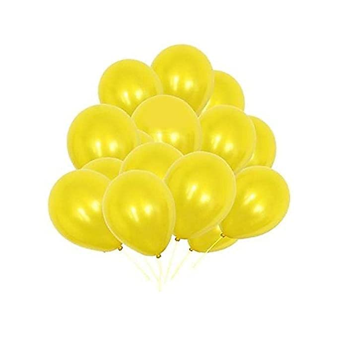 flavouredlove Colorful Metallic HD Party Balloons for Birthday Anniversary Baby Shower (Pack of 50, Yellow) - Image 2