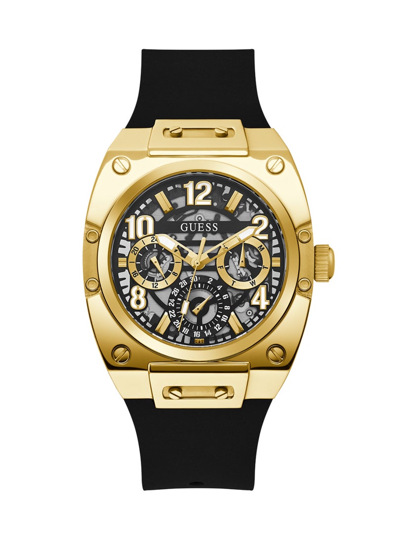 GUESS Mens Black Gold Tone Multi-function Watch - GW0569G2 - Image 1