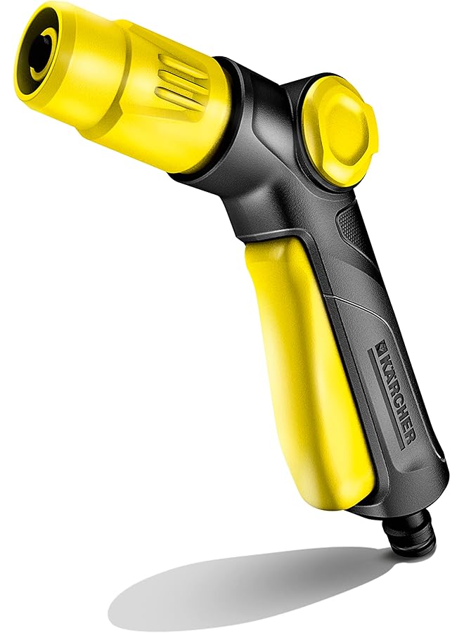 KARCHER Hose Spray Gun Water Garden Lockable Nozzle Yellow Black Plastic Aluminum Brass - Image 1