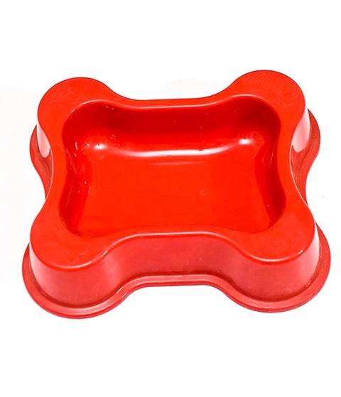 Bone Shaped Plate for Dogs (20 cm Wide) - Red