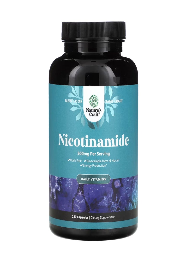 Nature's Craft Nicotinamide, Daily Vitamins, 500 mg, 240 Capsules