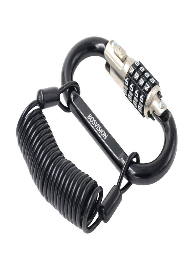 Bosvision [Bosvision] [Helmet Lock] [Helmet Padlock] [Combination Padlock] [Carabinar Padlock] with 120cm steel cable - Image 1