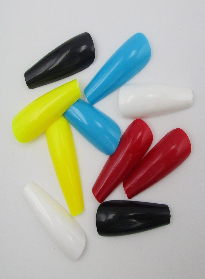 LifexTol 100pc Mixed Color Coffin False Nails Extra Long Ballerina Fake Nail Colored Coffin Acrylic Nail Tips 10 Sizes for Women, Girls, Kids (Mixed Color L) - Image 2