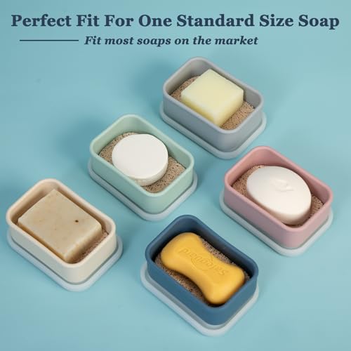 HighHerz Leak Proof Silicone Travel Soap Case with Draining Layer, Travel Size Toiletry, Portable Soap Container for One Regular Bar Soap Perfectly, Shatter-Proof Soap Holder for Bathroom, Gym (Light Pink) - Image 4