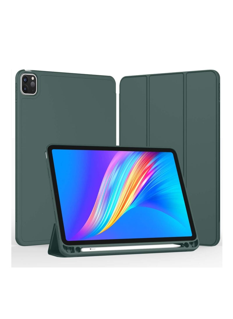 DUSALA iPad Pro 11 Inch Case 2022 4th Gen/2021 3rd Gen /2020 2nd Gen with Pencil Holder,Smart iPad Case Support Touch ID and Auto Wake/Sleep with Auto 2nd Gen Pencil Charging Green - Image 2