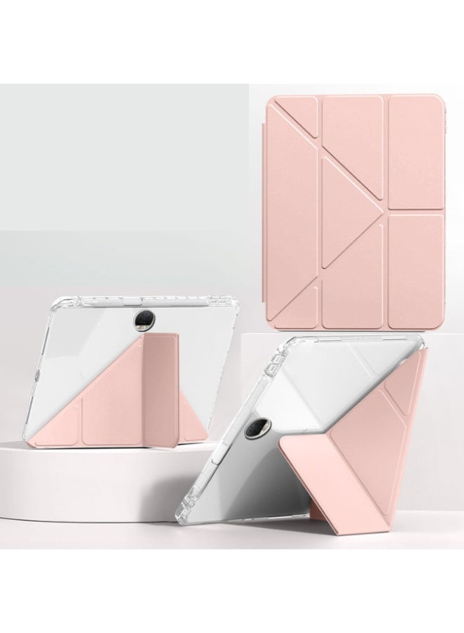 for Honor Pad 9 12.1 Inch Case Cover, Triple Fold Y-shaped Design, Multi Angle, Leather Tablet Cover With Pen Slot, Automatic Wake-up/sleep, Pink - Image 1