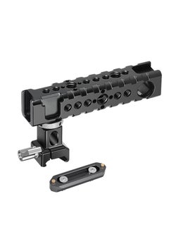 SYOSI Camera Cage Top Handle Grip Quick Release NATO Rail Top Handle with Cold Shoe Arri Locating Hole 15mm Rod Clamp NATO Safety Rail for Video Camera Cage Rig Camcorder Light Microphones  - Image 1