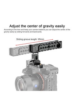 SYOSI Camera Cage Top Handle Grip Quick Release NATO Rail Top Handle with Cold Shoe Arri Locating Hole 15mm Rod Clamp NATO Safety Rail for Video Camera Cage Rig Camcorder Light Microphones  - Image 4