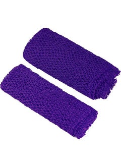 Patelai 2 Pieces African Net Bath Sponge African Exfoliating Long Body Scrubber Tight Weave Beauty Skin Smoother Tower Bath Cloth Porous Stretches Back Washcloths for Daily Use or Stocking Stuffer (Purple)  - Image 1