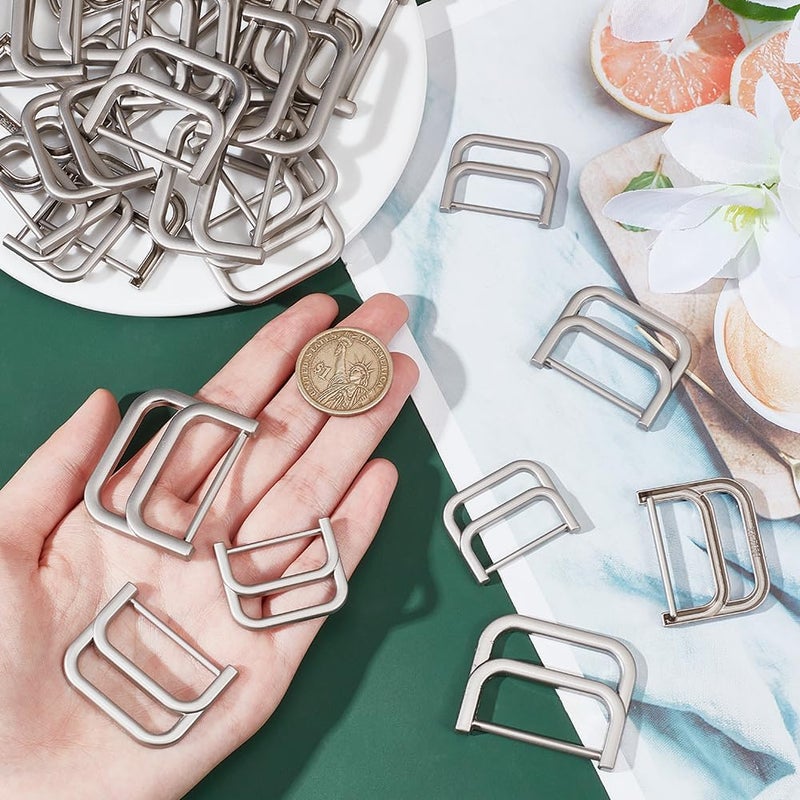 klarako 24Pcs Double D-Ring Buckles, 3 Size Metal Adjustable Purse Lklarako Fasteners 25mm/30mm/34mm Metal D Ring Adjustable Purse Lklarako Rings Clip Connector Hardware for DIY Leather Craft Accessories - Image 3