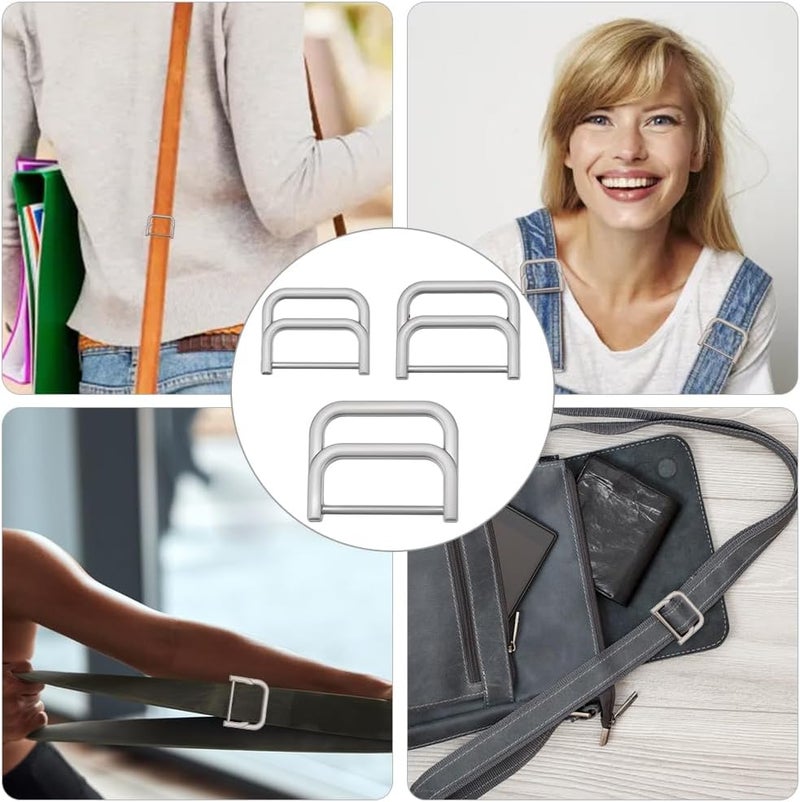 klarako 24Pcs Double D-Ring Buckles, 3 Size Metal Adjustable Purse Lklarako Fasteners 25mm/30mm/34mm Metal D Ring Adjustable Purse Lklarako Rings Clip Connector Hardware for DIY Leather Craft Accessories - Image 5