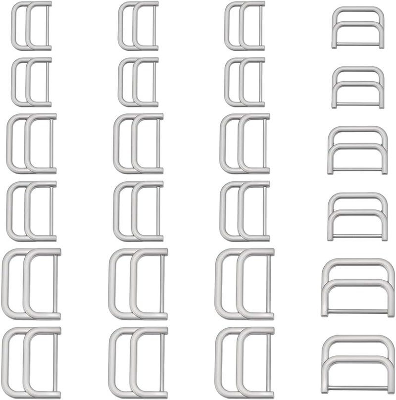 klarako 24Pcs Double D-Ring Buckles, 3 Size Metal Adjustable Purse Lklarako Fasteners 25mm/30mm/34mm Metal D Ring Adjustable Purse Lklarako Rings Clip Connector Hardware for DIY Leather Craft Accessories - Image 1