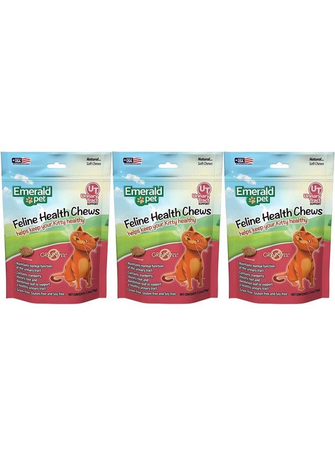 إميرالد بيت عبوة من 3 قطع من علكات دعم المسالك البولية لصحة القطط من إيميرالد بيت، 2.5 أونصة لكل قطعة، خالية من الحبوب، صُنعت في الولايات المتحدة الأمريكية - Image 1