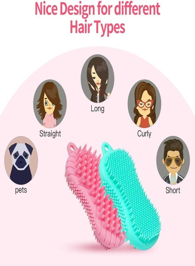 PARVY 3 in 1 Silicone Body Scrubber Shower Bath Wash and Hair Shampoo Brush, Gentle Exfoliating Scrub Cleansing Loofah for Women Men Baby Sensitive Skin, Easy to Clean (1Pcs) (Multicolor) - Image 3