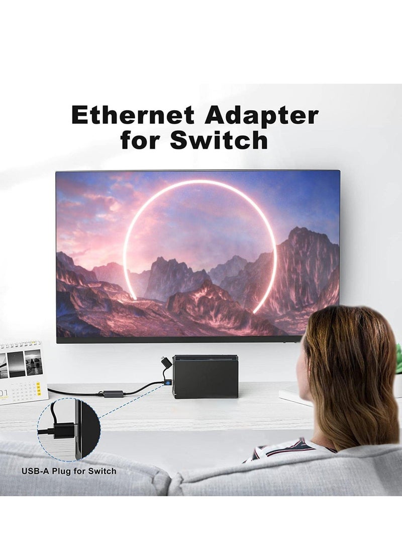 USB C Ethernet Adapter, Fast USB to Ethernet, Type-C to RJ45 Adapter Work for MacWindows, Network Adapter USB Ethernet Adapter for Laptop Tablets and Computers