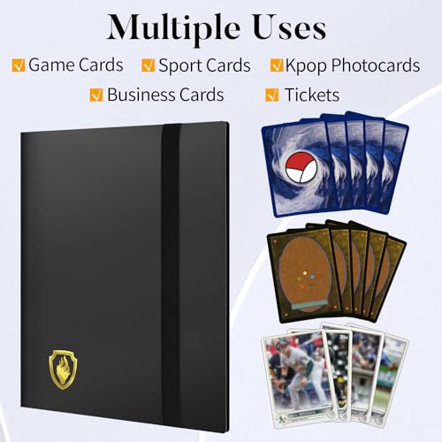 Fabmaker Card Binder, Premium 9 Pocket Trading Card Binder Holds 360 Cards, Sleek Side-Loading Card Album, Sturdy Card Collection Folder for TCG, MTG, Yugioh, Other Game Cards, Sport Cards, Yellow - Image 3
