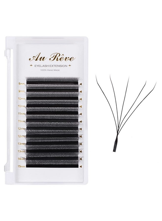 AuReve W Eyelash Extensions C Curl 0.07Mm 8 15Mm Mix Tray W Shaped 5D Volume Premade Fan Lashes Matte Black Cluster Easy Fans Lashes Professional Use Yy Lash - Image 2