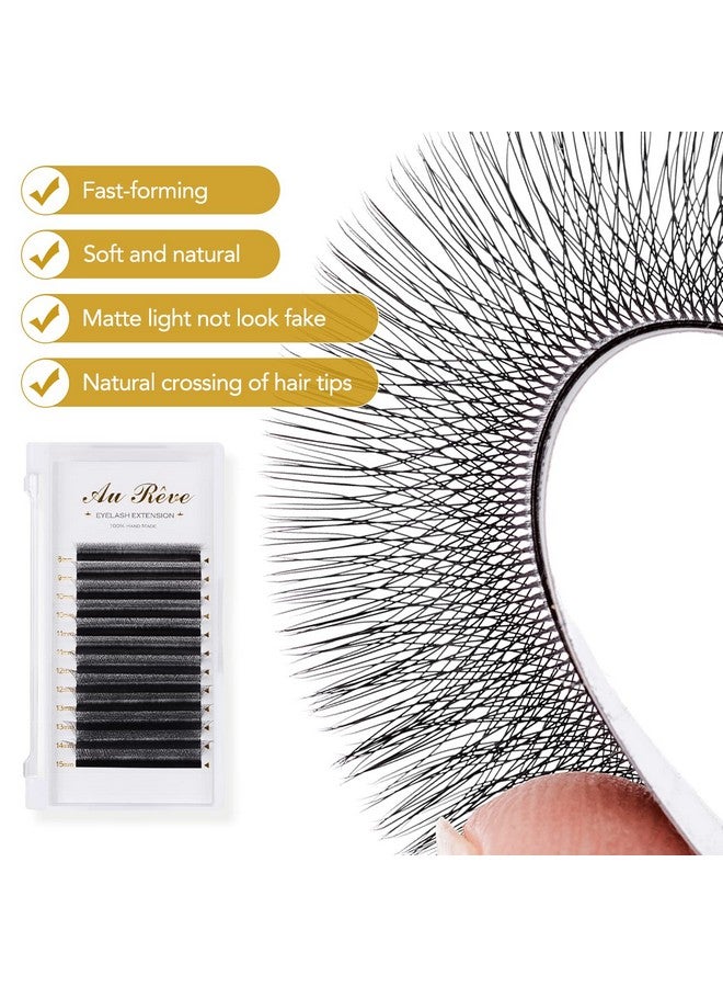 AuReve W Eyelash Extensions C Curl 0.07Mm 8 15Mm Mix Tray W Shaped 5D Volume Premade Fan Lashes Matte Black Cluster Easy Fans Lashes Professional Use Yy Lash - Image 3