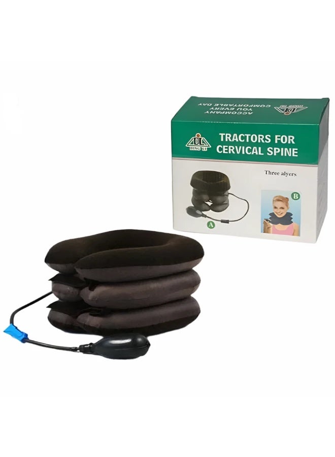 Portable Neck Pillow Three Layers Tractor Massager Exerciser for Cervical Spine Neck Back Shoulder Pain - Image 1