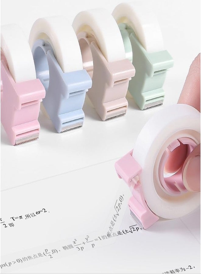 Hibucuo 4 Pack Invisible Tape with Mini Dispenser Set, Mini Tape Cutter with 2 Roll Magic Tape, Writable Tape, Repairable Tape, Portable Repairing for Office School Home, 5 Dispensered Rolls, 0.5 x 700 Inch - Image 2