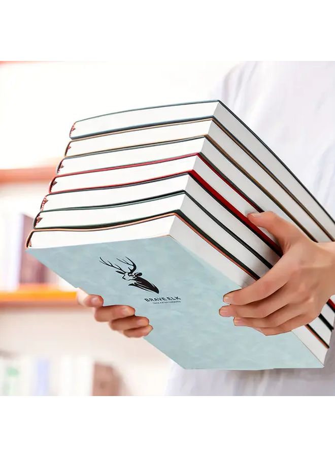 A4 Premium Faux Leather Lined Notebook Brown With 3 Stickers Oversized 100 Pages 200 Pages Eye Protection Paper Durable Soft Cover For Business University School Office - Image 1