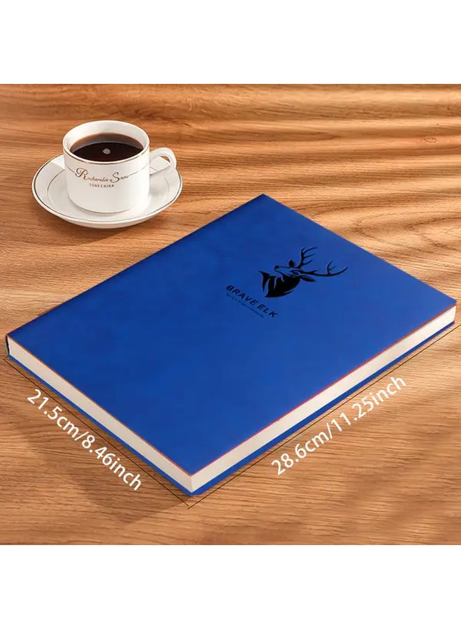 A4 Premium Faux Leather Lined Notebook Brown With 3 Stickers Oversized 100 Pages 200 Pages Eye Protection Paper Durable Soft Cover For Business University School Office - Image 3