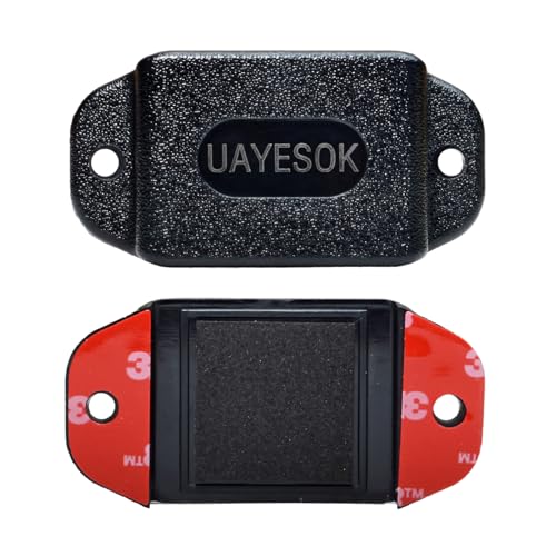 UAYESOK Ham Handheld Radio Holder, Walkie Talkie & Speaker Mic Vehicle Car Clip Mount Bracket, Adhesive Back Screw Fixation(Black) - Image 3