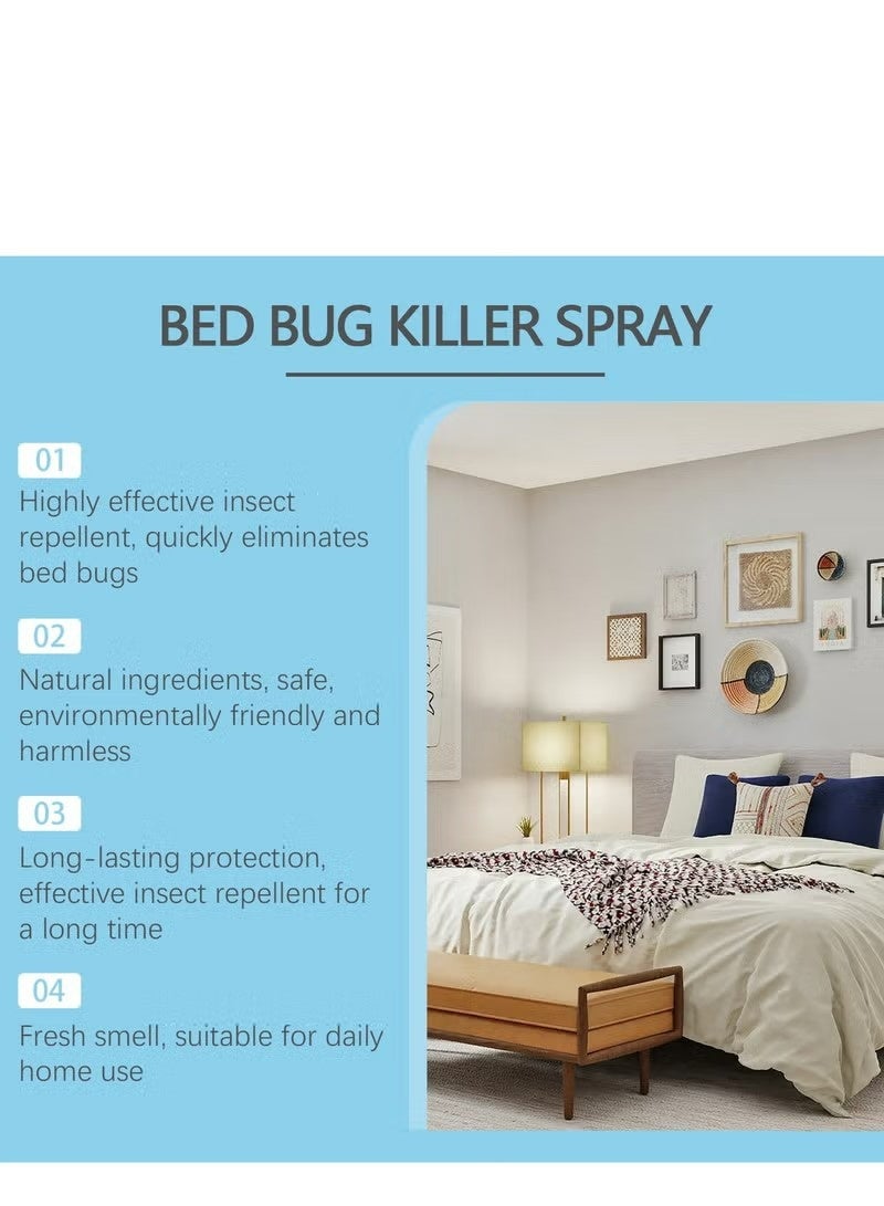 120ml Bed Bugs Killer Spray, منخفضة الرائحة Roach  Fly Killer Spray, النشاطات القائمة على النباتات تقتل الحشرات والبق على الاتصال, غير الدهنية, طارد البراغيث الداخلي البق العثفة السرير البق, لا بقع, رائحة طازجة - Image 3