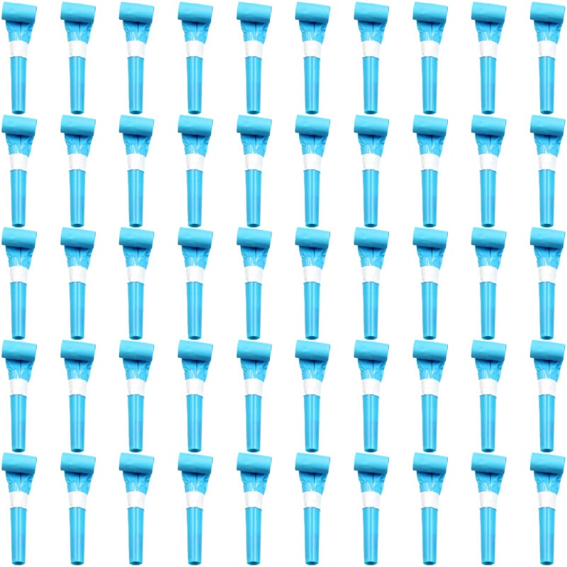 ywmigl 50 Pcs Blue Party Blowers for Kids Funny Blower Noise Makers Blowouts Horns Whistles Perfect for Birthday Parties New Years Sporting Events Party Supplies Blue - Image 3