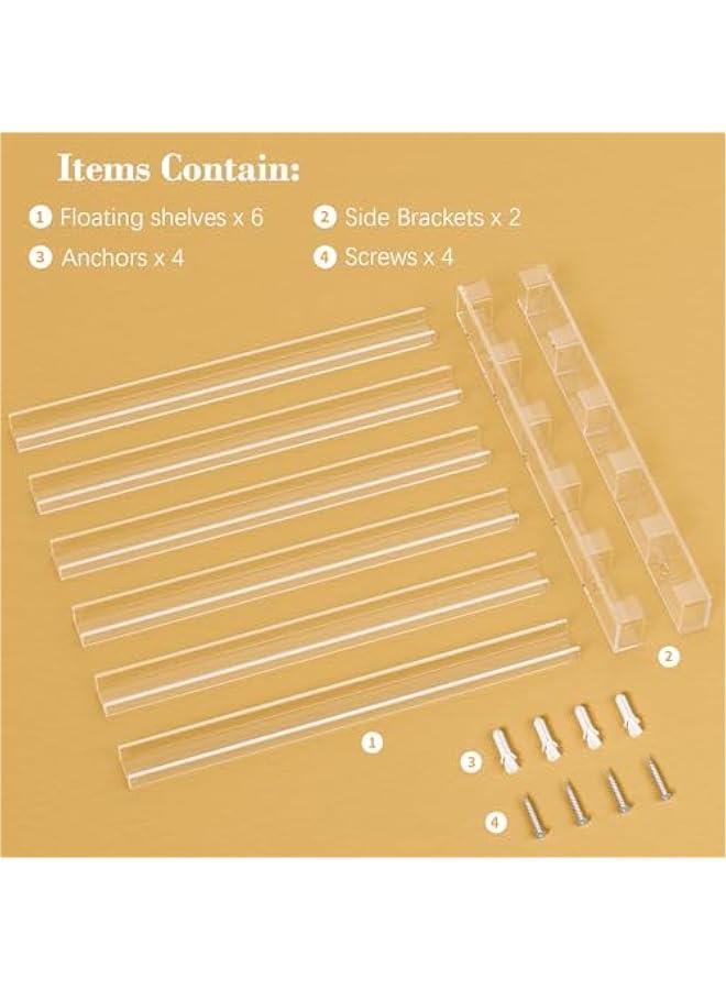 Arabest 21 * 21 Inch Nail Polish Wall Rack, Easy to Install, Clear Acrylic Nail Polish Display Holder Organizer 6 Tier Hold Up To 90-120 Bottles  - Image 3