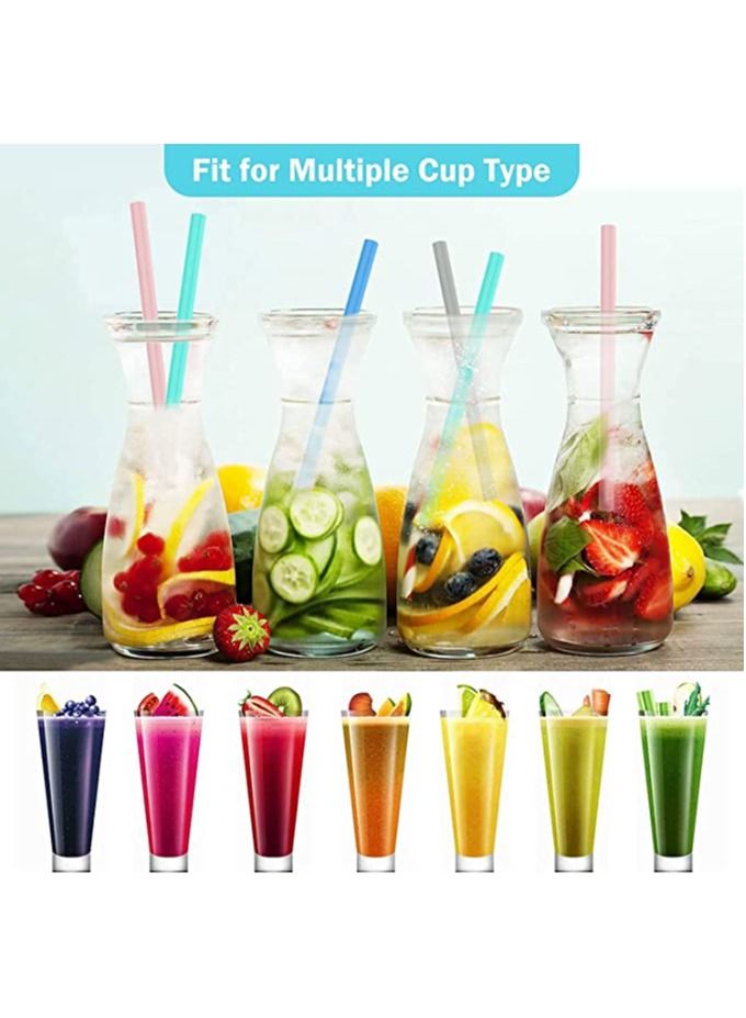 SYOSI Reusable Straws with Case, 4 Packs Convenient Travel Bottle Silicone Drinking Straws for Milkshakes, Frozen Drinks, Smoothies, Bubble Tea, Juice, Travel Straws with Case, and Cleaning Brush  - Image 5