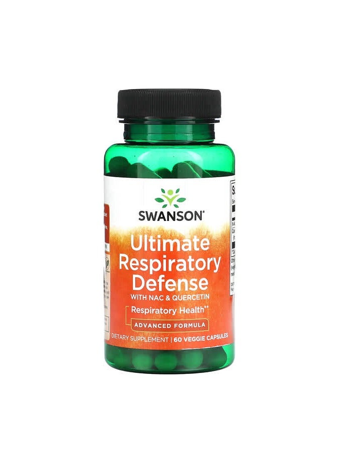 SWANSON Ultimate Respiratory Defense with NAC & Quercetin, 60 Veggie Capsules
