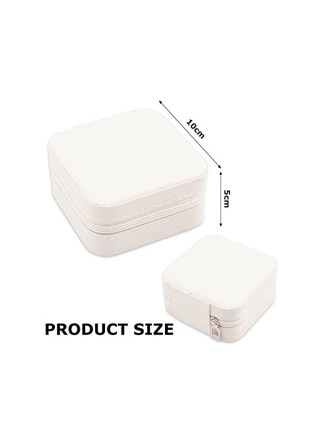 IAF Jewelry Box,Portable Travel Leather Jewellery Ring Organizer Case Storage Gift Box Girls Women (White). - Image 3