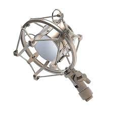 Powerpak Shock Mount 01 Universal Mount Holder for Studio Condenser Microphone (Silver) - Image 2