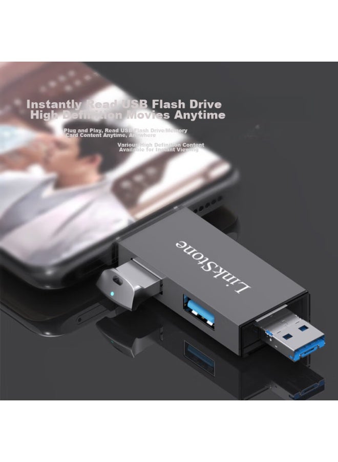 Linkstone Liantuo Usb/type-c Card Reader, High-speed Usb Sd/tf Multi-functional All-in Computer And Phone Otg Card Reader, Supports Cameras, Drones, Dash Cams, Memory Card Storage - Image 3