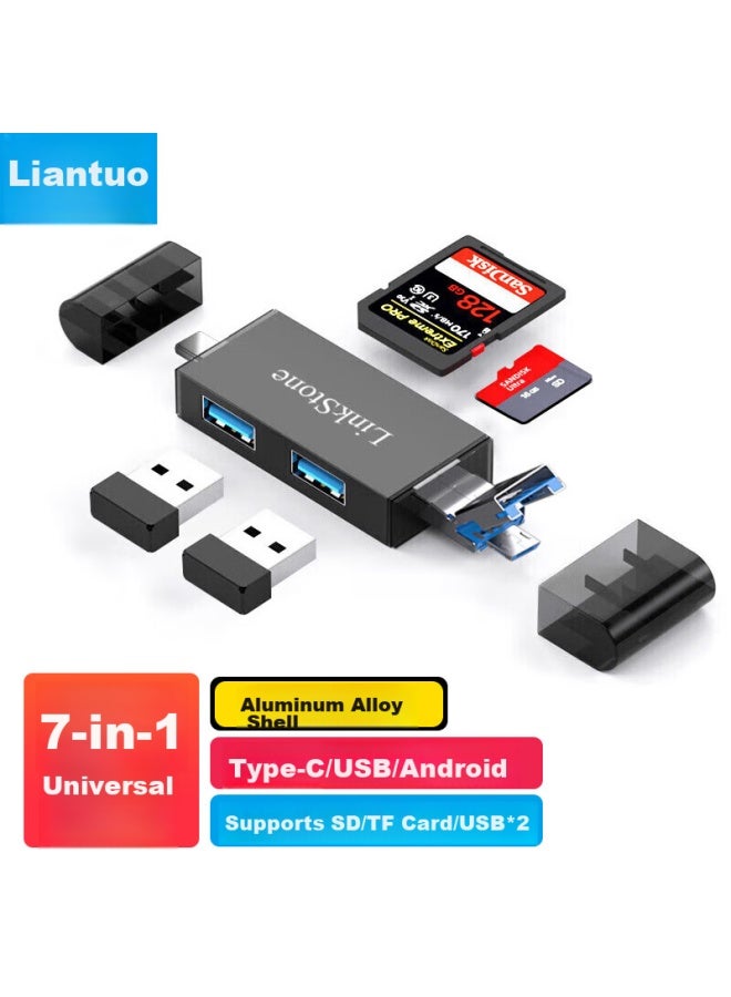 Linkstone Liantuo Usb/type-c Card Reader, High-speed Usb Sd/tf Multi-functional All-in Computer And Phone Otg Card Reader, Supports Cameras, Drones, Dash Cams, Memory Card Storage - Image 1