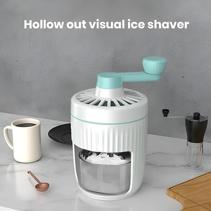 SHREVI Shrevi Hand Crank Ice Crusher Crank Shaver Machine Detachable Ice Crusher Shaver for Home Offices Portable Manual Ice Crusher with Detachable Parts for Smoothy Drink  - Image 5