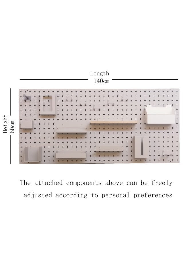 Lumina Wall Mounted Pegboard Organiser with Adjustable Shelves, White, 140cm x 60cm, Modern Rectangular Storage Display - Image 3