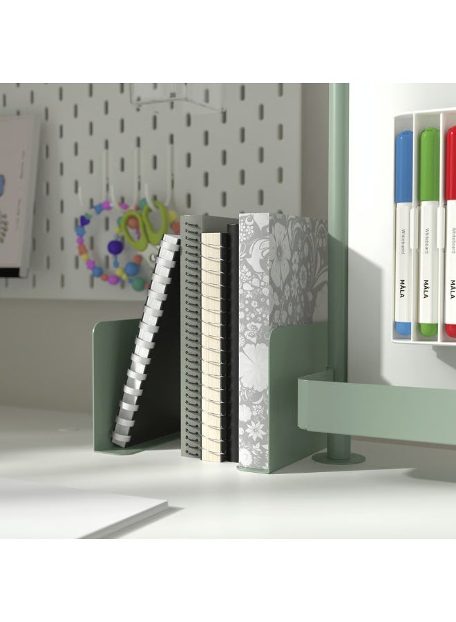 Book-End Set – Light Grey-Green, 2 Pieces | Metal Book Holder for Shelves, Desks & Offices - Image 3