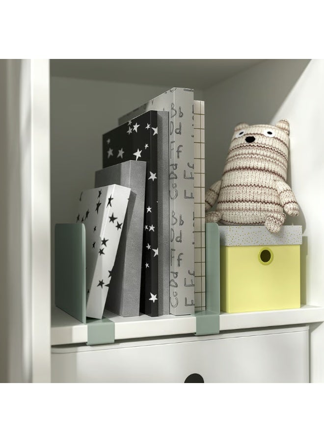 Book-End Set – Light Grey-Green, 2 Pieces | Metal Book Holder for Shelves, Desks & Offices - Image 4