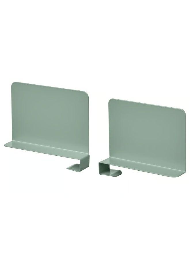 Book-End Set – Light Grey-Green, 2 Pieces | Metal Book Holder for Shelves, Desks & Offices - Image 2