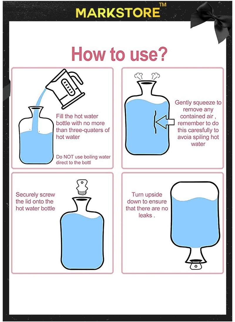 MARK STORE Hot Water Bag, Bottle with Soft Hand Pocket Cover, (2Liter)- For Pain Relief, Neck & Shoulders, Feet Warmer, Menstrual Cramps, Hot & Cold  - Image 5