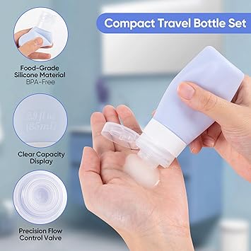 ASAB 16 Pack Silicone Travel Bottles for Toiletries TSA Approved Leak Proof Squeezable Refillable Travel Size Bottles for Body Wash Conditioner Shampoo Lotion Pots Toiletry Travel Bottle Set with Bag - Image 2