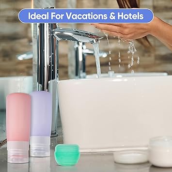 ASAB 16 Pack Silicone Travel Bottles for Toiletries TSA Approved Leak Proof Squeezable Refillable Travel Size Bottles for Body Wash Conditioner Shampoo Lotion Pots Toiletry Travel Bottle Set with Bag - Image 4