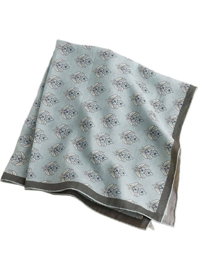 Hang Silk House Hangsifu Silk Scarf For Men, Square Scarf, Hangzhou Silk Mulberry Silk, High-End Gift Box For Dad, Light Blue - Image 2