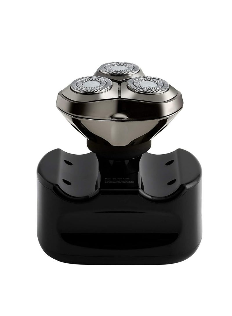 Skull Shaver ماكينة حلاقة كهربائية للرجال 3 رؤوس للوجه والرأس ناعمة مقاومة للماء لاسلكية قابلة لإعادة الشحن - Image 2