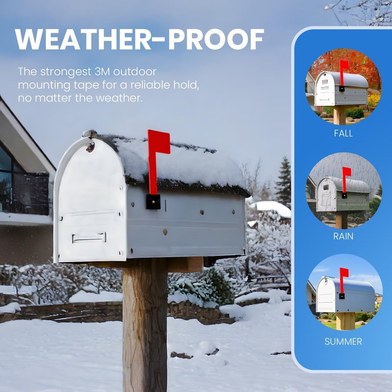 MCCHJoy No Tools Needed with Optional Screws Mailbox Flag Replacement (Pack of 1) – Weather-Proof Strongest Adhesive Red Flag for Mailboxes Outside – Two Installation Options - Image 4