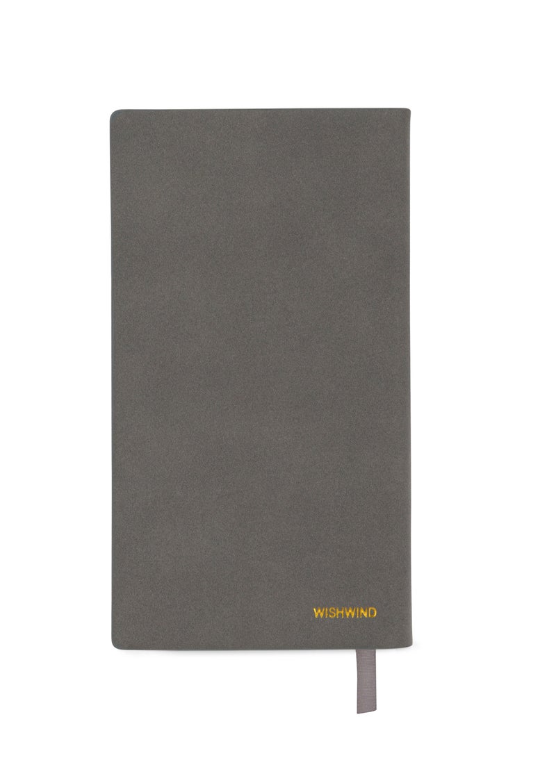 WISHWIND Elegant PU Leather Executive Journal Notebook – Premium Daily Diary for Men & Women | Compact 17.5x10 cm | Ideal for School, Travel, Business, Work & Home Writing (Grey, Small) - Image 1