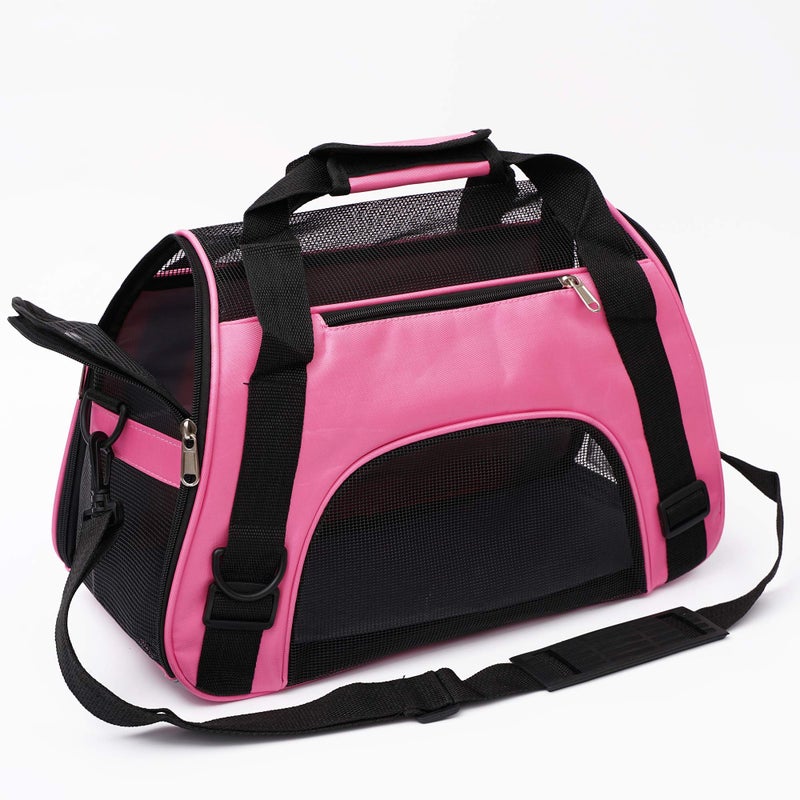 MuchL Cat Carrier for Small Cats Soft-Sided Pet Carrier for Cats Puppies Small Pets Airline Approved Lightweight Comfortable Travel Cat Carrier (Small, Pink) - Image 2
