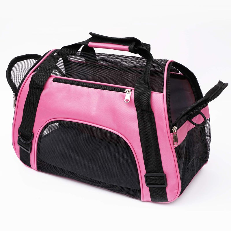 MuchL Cat Carrier for Small Cats Soft-Sided Pet Carrier for Cats Puppies Small Pets Airline Approved Lightweight Comfortable Travel Cat Carrier (Small, Pink) - Image 4